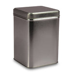 small silver square tin